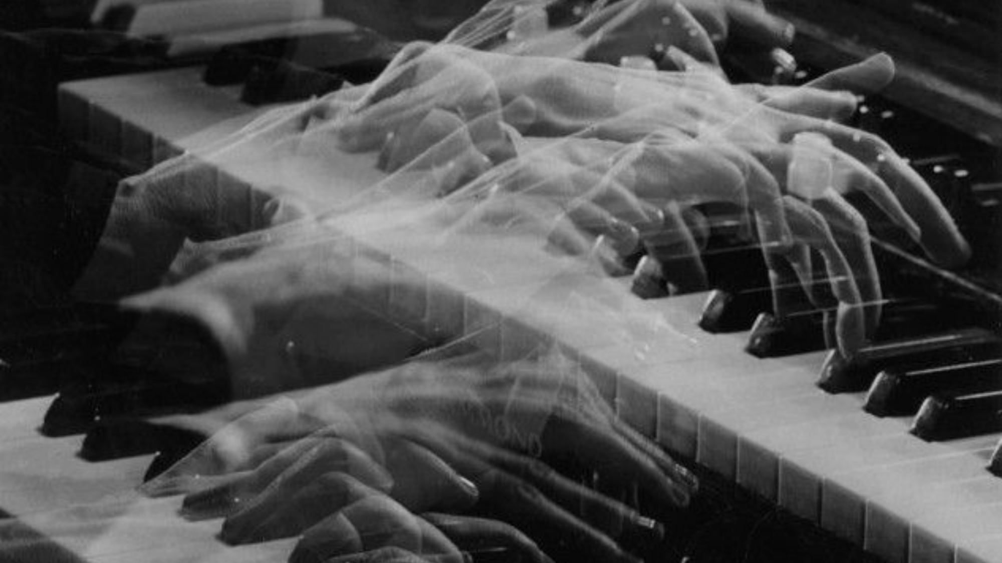 Blurred hands playing piano keys representing poor music practice technique